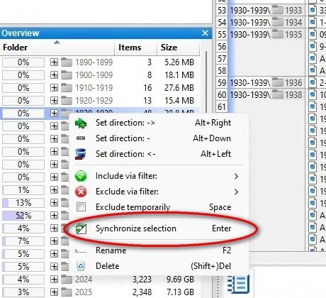 Sync a Single Subfolder
