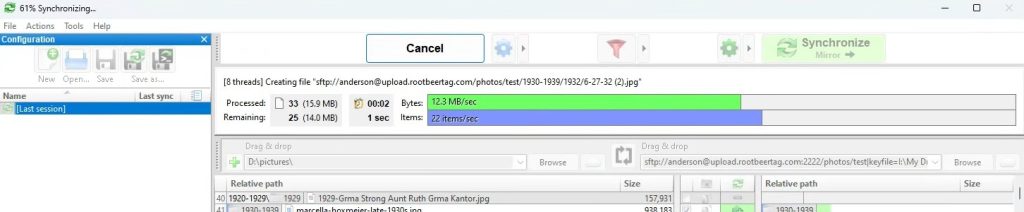 Single Folder Sync Progress